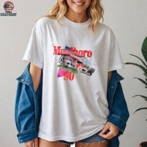1990 Marlboro Racing Team Vintage F1 White Distressed Shirt