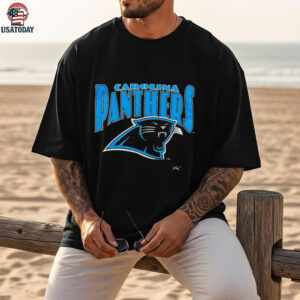 1993 Carolina Panthers Vintage Black Nutmeg Mills Big Logo Spellout NFL Shirt
