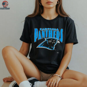 1993 Carolina Panthers Vintage Black Nutmeg Mills Big Logo Spellout NFL Shirt