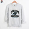 1993 Carolina Panthers Vintage Heather Grey Puff Print Gym Gear NFL Arch Spellout Shirt