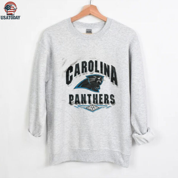 1993 Carolina Panthers Vintage Heather Grey Puff Print Gym Gear NFL Arch Spellout Shirt