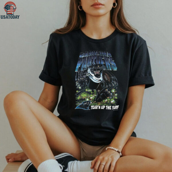1993 Carolina Panthers Vintage “Tear’n Up The Turf” Salem Sportswear Cartoon Panther NFL Shirt