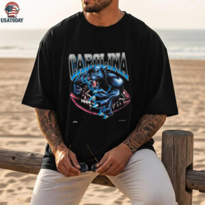 1994 Carolina Panthers Vintage Black Nutmeg Mills Big Cat Breakthrough NFL Shirt