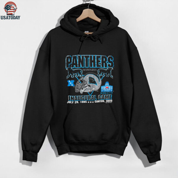 1995 Carolina Panthers Vintage Logo 7 Inaugural Season Hall of Fame Game Full Alternate Cat Logo NFL Shirt