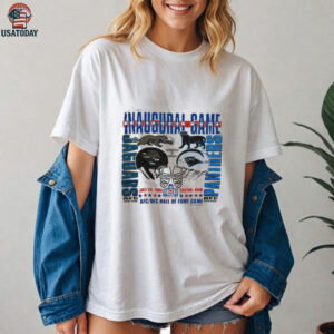 1995 Carolina Panthers vs. Jacksonville Jaguars Vintage Heather Grey Logo 7 Inaugural Game Hall of Fame Game NFL Shirt
