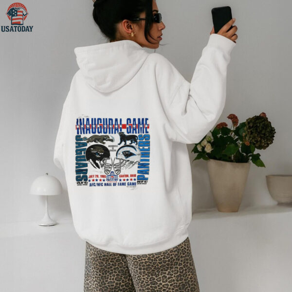 1995 Carolina Panthers vs. Jacksonville Jaguars Vintage Heather Grey Logo 7 Inaugural Game Hall of Fame Game NFL Shirt