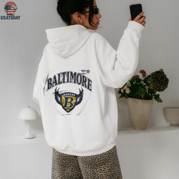 1996 Baltimore Ravens Inaugural Season B Shield Defunct Logo Vintage Heather Grey Logo 7 NFL
