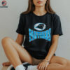 1996 Carolina Panthers Vintage Black Logo 7 Squeeze Spellout Logo NFL Shirt