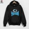 1996 Carolina Panthers Vintage Black Logo 7 Squeeze Spellout Logo NFL Shirt