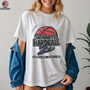 1997 Charlotte Hornets vs. New York Knicks “Hornets Hardball” Vintage Season Opener NBA Shirt
