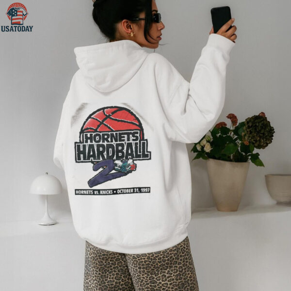 1997 Charlotte Hornets vs. New York Knicks “Hornets Hardball” Vintage Season Opener NBA Shirt