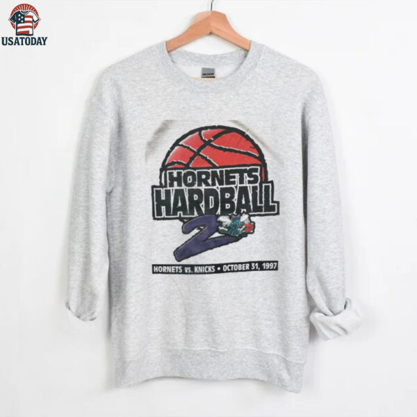 1997 Charlotte Hornets vs. New York Knicks “Hornets Hardball” Vintage Season Opener NBA Shirt