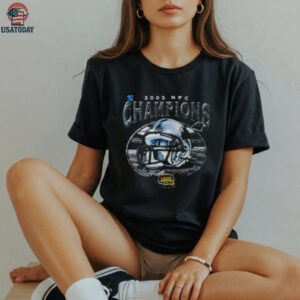2003 Carolina Panthers NFC Champions Super Bowl XXXVIII Vintage NFL Helmet Shirt