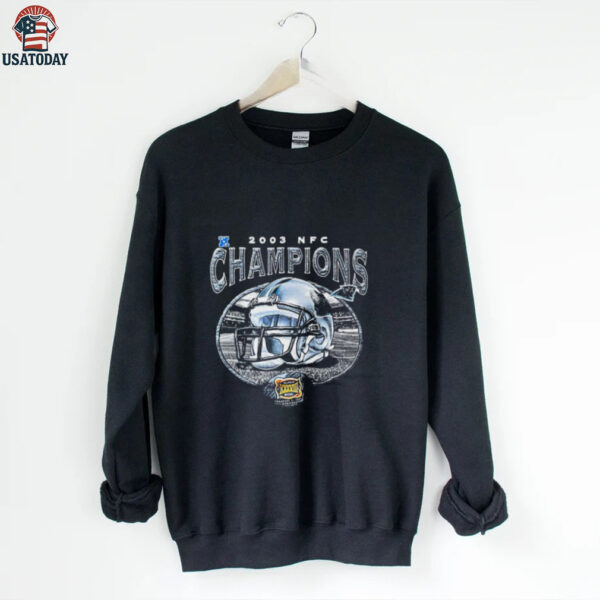 2003 Carolina Panthers NFC Champions Super Bowl XXXVIII Vintage NFL Helmet Shirt