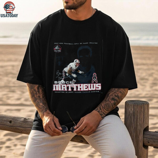2007 Houston Oilers Bruce Matthews Pro Football Hall of Fame Vintage Reebok NFL Shirt