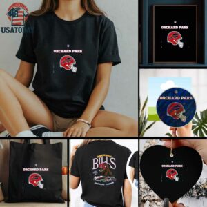 2025 Buffalo Bills Red Helmets Orchard Park Highmark Stadium 2 sided t shirt