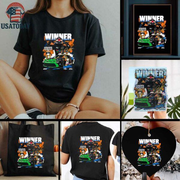 23XI Racing Black 2025 Brickyard 400 Race Winner T Shirt
