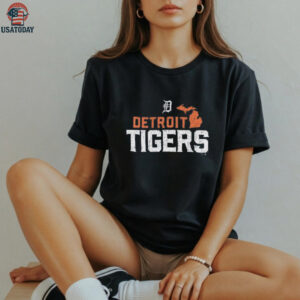 47 Detroit Tigers Navy Blue Regional State Shape Shirt