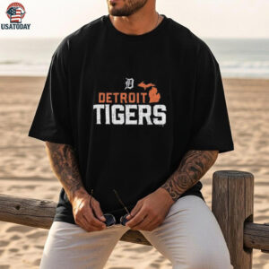 47 Detroit Tigers Navy Blue Regional State Shape Shirt