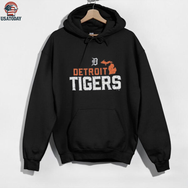 47 Detroit Tigers Navy Blue Regional State Shape Shirt