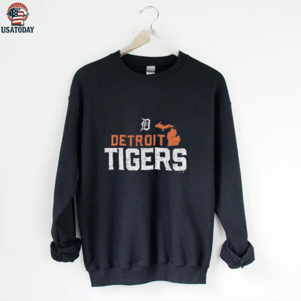 47 Detroit Tigers Navy Blue Regional State Shape Shirt