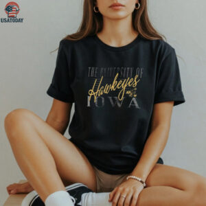 47 Iowa Hawkeyes Womens Black Maze Frankie Shirt