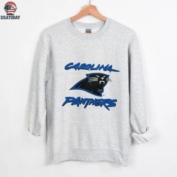 90’s Carolina Panthers Vintage White Cat Scratch Font NFL Plain Logo Shirt