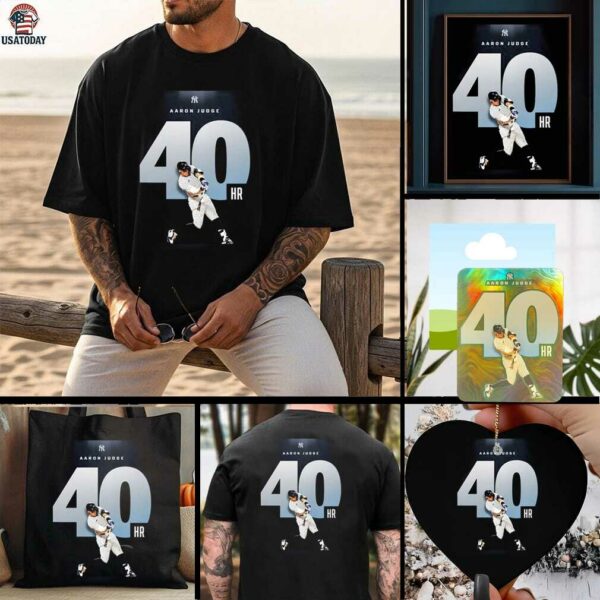 Aaron Judge New York Yankees Reach 40 HR MLB 2025 Unisex T Shirt