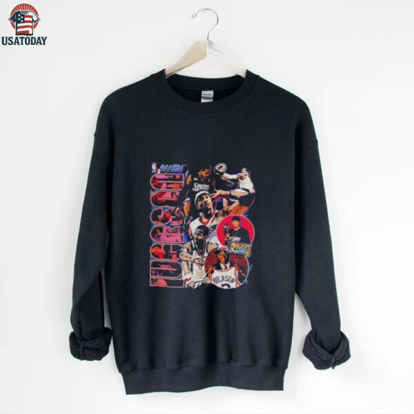 Allen Iverson Philadelphia 76ers player name collage vintage graphic shirt