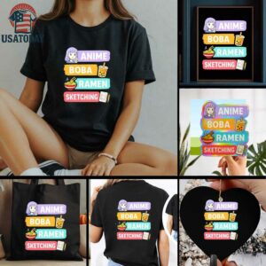 Anime Boba Ramen Sketching shirt