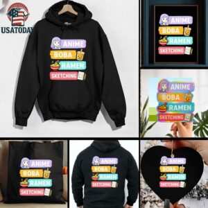 Anime Boba Ramen Sketching shirt