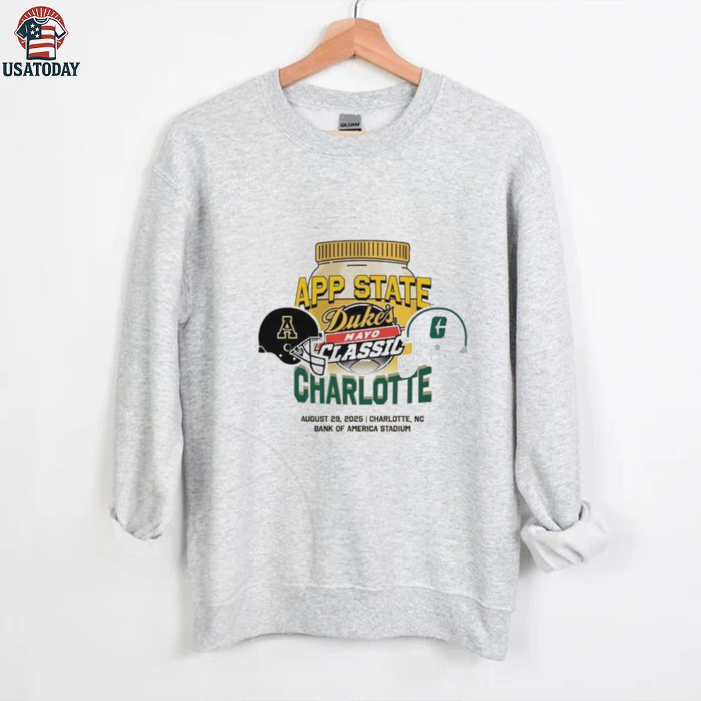 Appalachian State Mountaineers Vs Charlotte 49ers Duke’s Mayo Classic Charlotte Matchup Bank Of America Stadium 2025 shirts Appalachian State Mountaineers Vs Charlotte 49ers Duke’s Mayo Classic Charlotte Matchup Bank Of America Stadium 2025 shirts