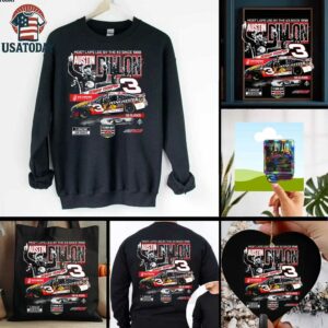 Austin Dillon Checkered Flag Sports Black 2025 Cook Out 400 Race Winner T Shirt