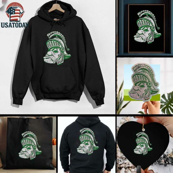 Awesome Michigan State University Spartans Big Head Logo T Shirt
