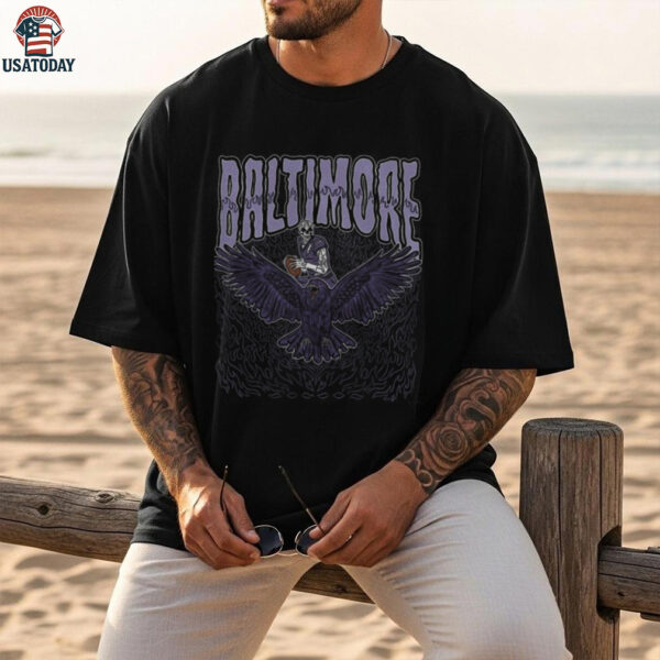 Baltimore Football Skull Vintage Shirt