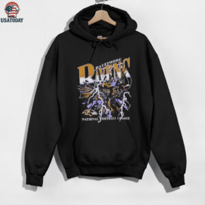 Baltimore Ravens national football league crow lighting graphic shirt