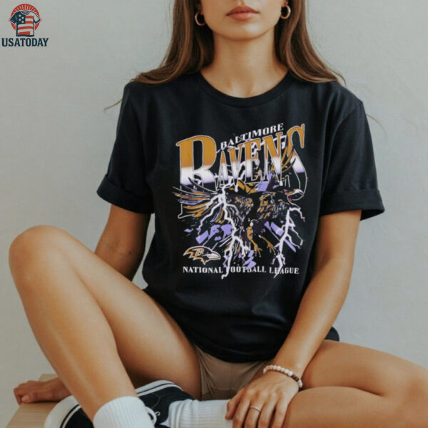 Baltimore Ravens national football league crow lighting graphic shirt