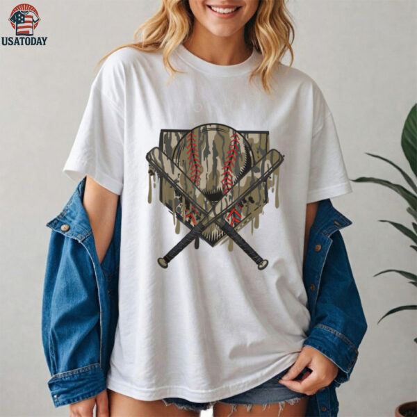 Baseball Drip For Boys Ice Cream Drip Old Camo Baseball Boys Shirt