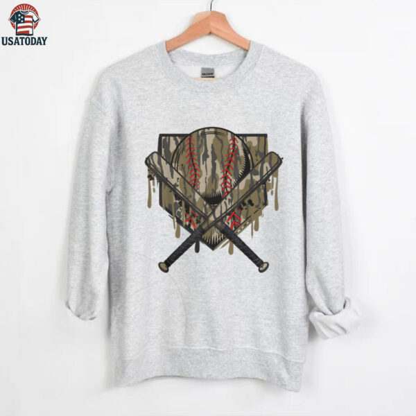 Baseball Drip For Boys Ice Cream Drip Old Camo Baseball Boys Shirt