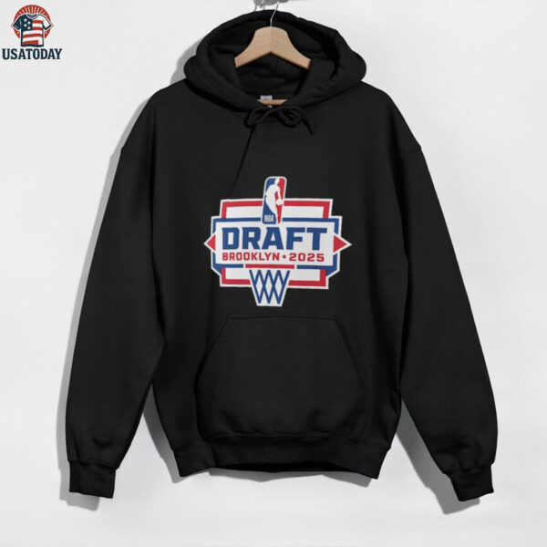 Black 2025 NBA Draft Logo T Shirt