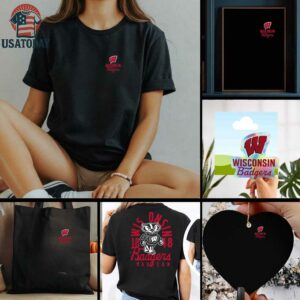 Black Wisconsin Badgers Comfort Colors Mascot Overlay T Shirt