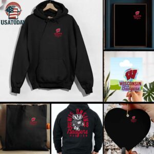 Black Wisconsin Badgers Comfort Colors Mascot Overlay T Shirt