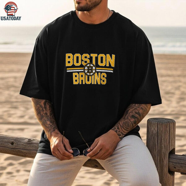 Boston Bruins Mesh Look Team Name Logo Shirt