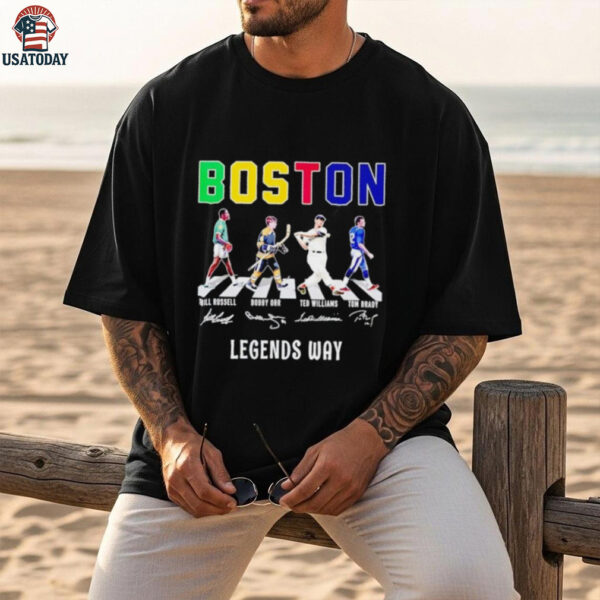 Boston sport legends way abbey road signature shirt