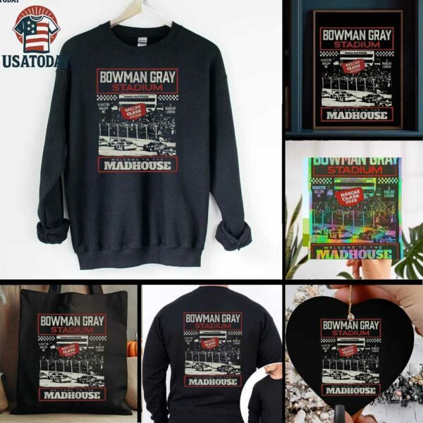 Bowman Gray Stadium Checkered Flag Sports Black 2026 NASCAR Clash Madhouse T Shirt
