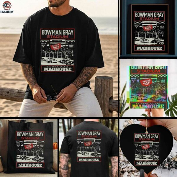 Bowman Gray Stadium Checkered Flag Sports Black 2026 NASCAR Clash Madhouse T Shirt