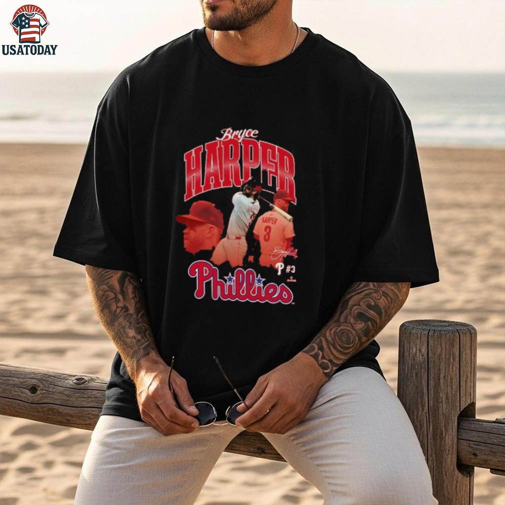Bryce Harper Philadelphia Phillies Vintage Triple Player T Shirt