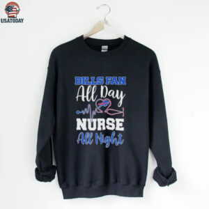 Buffalo Bills All Day Nurse All Night Heartbeat T shirts