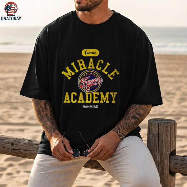 Caitlin Clark wearing Indiana Fever Miracle Academy WNBA Basketball shirt