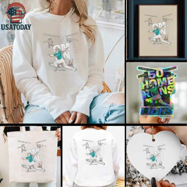 Cal Raleigh 50 home runs Seattle Mariners shirt